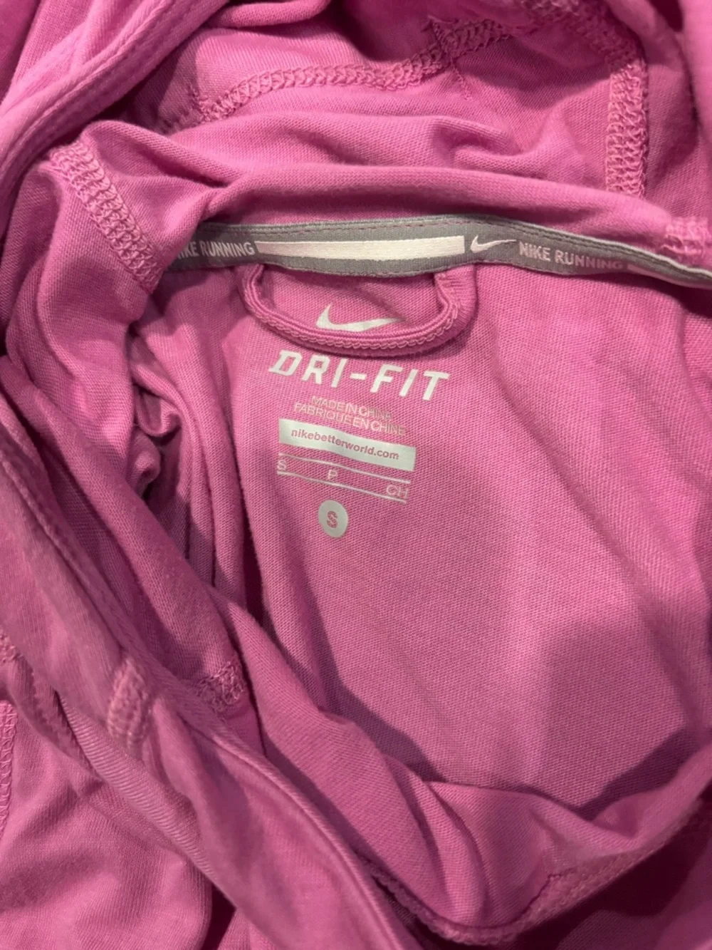 Nike Women's Pink Hooded Long Sleeve Top